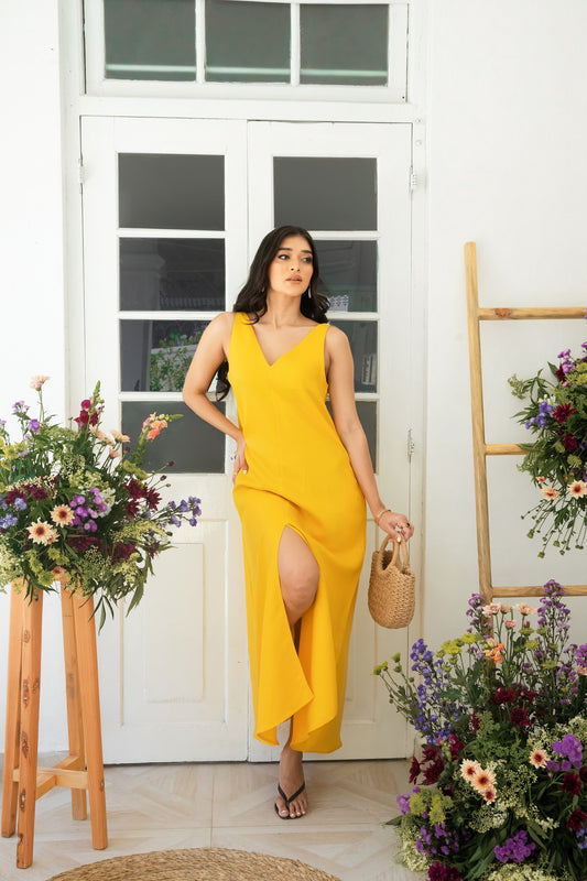 Clara Dress - Mustard Yellow